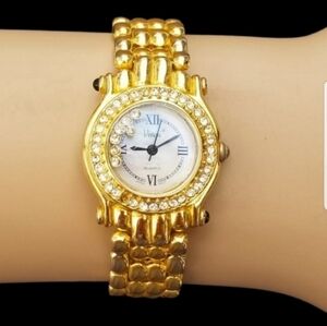 VIVANI VINTAGE GOLDTONED & FLOATING CRYSTALS LADIES WATCH